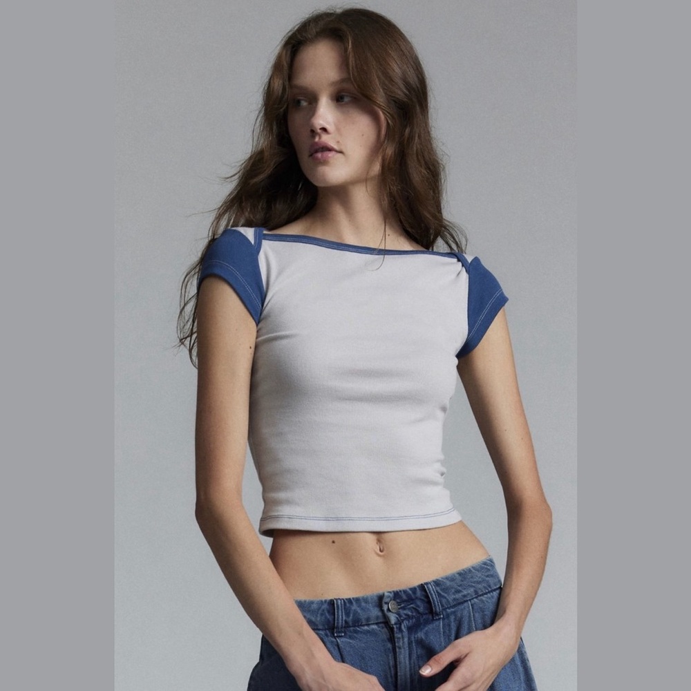 Urban Outfitters BDG Willow Short Sleeve Boat Neck Tee